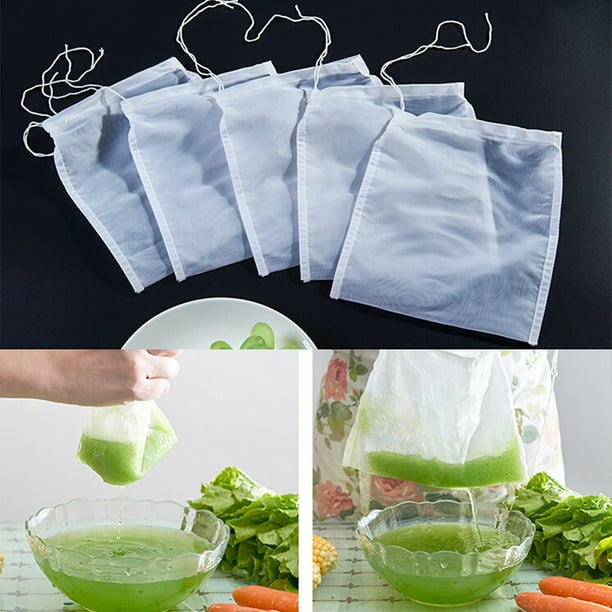 1x reusable food nut milk tea fruit juice brew wine nylon mesh filter bag GNCA